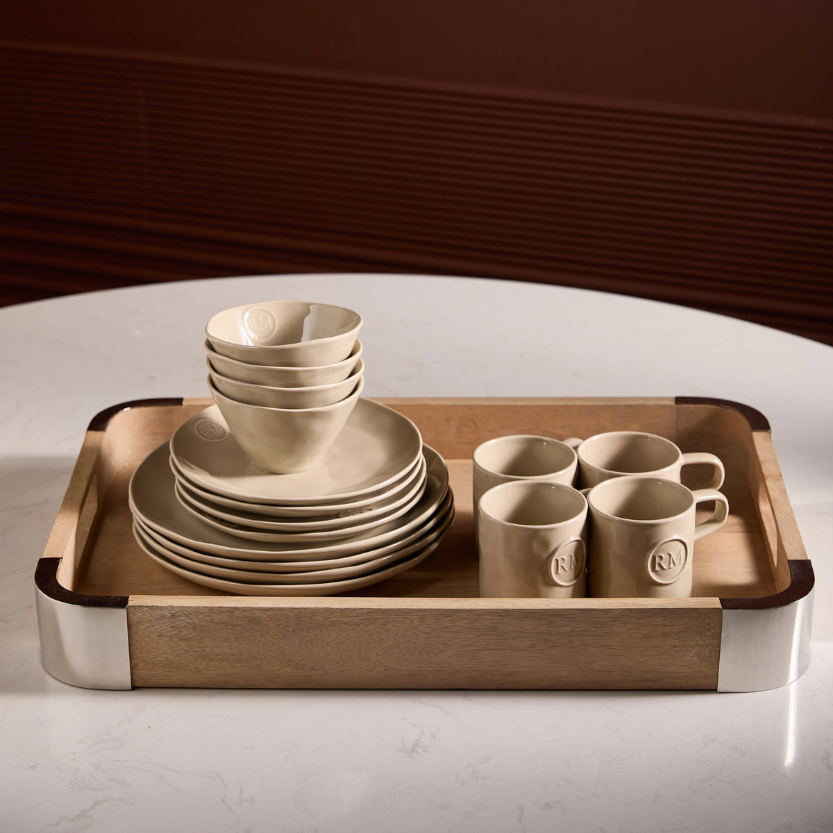 Portofino Dinnerware Set of 16 Flax – foto 2