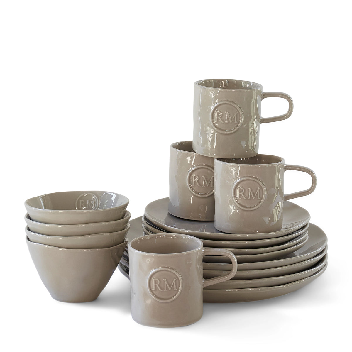 Portofino Dinnerware Set of 16 Flax
