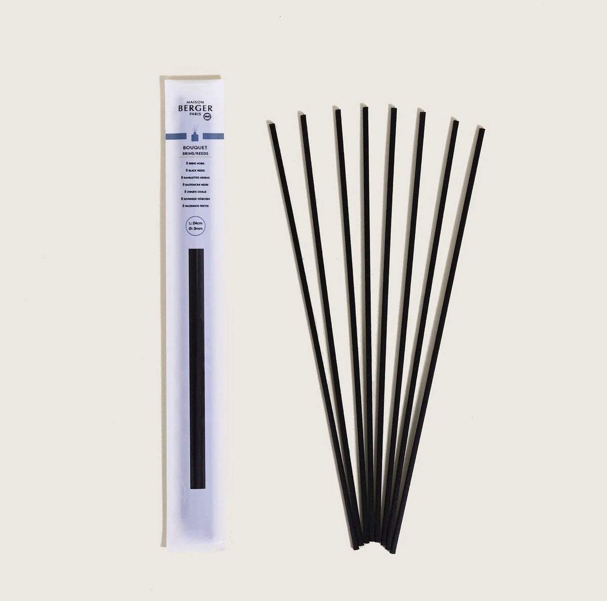 Set van 8 zwarte sticks 24cm