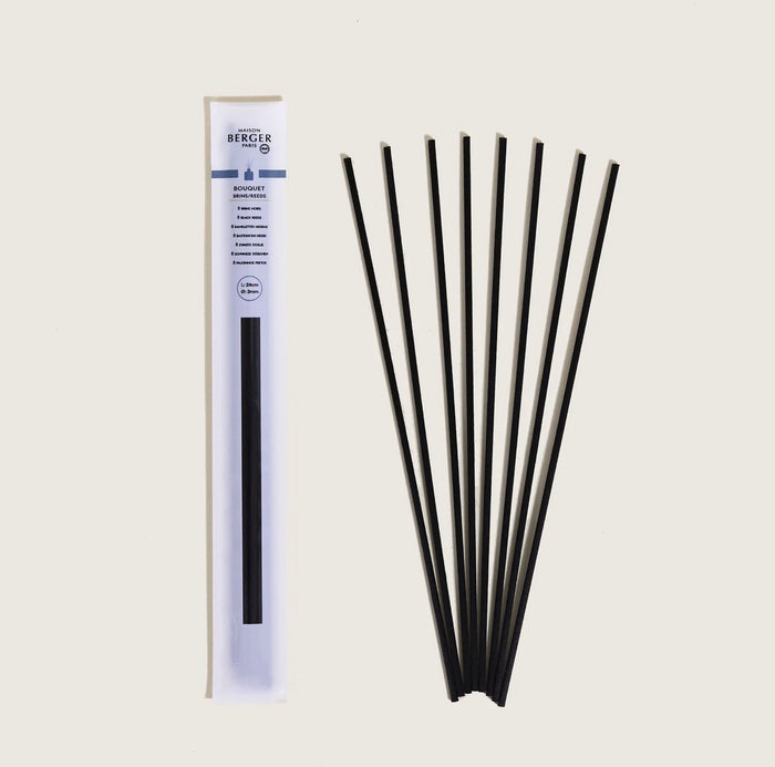 Set van 8 zwarte sticks 24cm