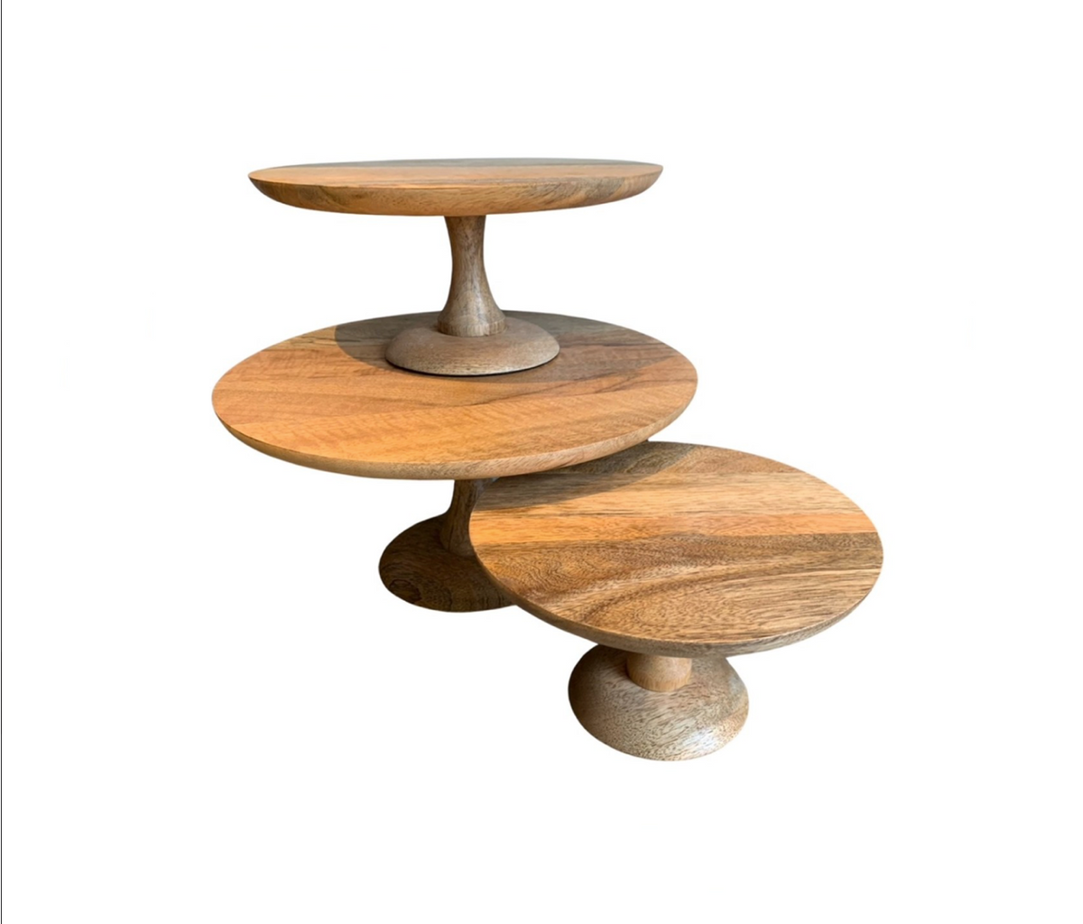 Taart plateau op voet hout S – foto 3