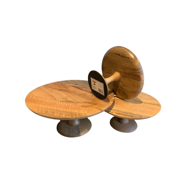 Taart plateau op voet hout S